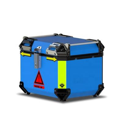 China OEM Aluminum Motorcycle Case Factory Cas Motorcycles Waterproof 45L 50L 65L Motorcycle Storage Case Metal Food Delivery Case Scooters Food Delivery Top for sale