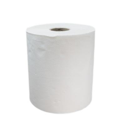 China Recycled pulp 1 ply white hard roll paper towel napkin hardwound towel paper for sale