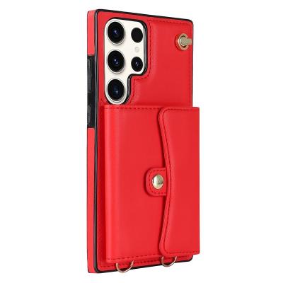 China Kickstand Card Slot Wallet Shockproof Shockproof Case For Samsung Galaxy S23 Ultra Anti-theft Brush Leather Cover For Galaxy S23 S23+ for sale