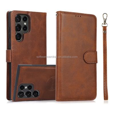 China Stand Card Slot Wallet Shockproof Shockproof Leather Case For Samsung Galaxy S22 S23 Ultra Magnetic Separable Back Cover For S22 S23 Plus for sale