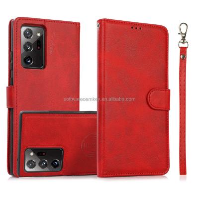 China Stand Card Slot Wallet Shockproof Magnetic Leather Case For Samsung Galaxy Note20 Ultra Shockproof Separable Back Cover For Galaxy Note20 for sale