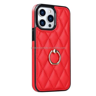 China Shockproof Fashion Metal Finger Ring Kickstand Case For iPhone 14 14Plus Rise Lens Protective Cover For iPhone 14 pro max for sale