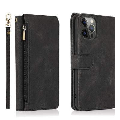 China Wholesale High Quality Shockproof In Running Zipper Card Slot Wallet Case For iPhone 14 14Plus 14Pro 14Pro Max Ultra Slim Shockproof Cover for sale