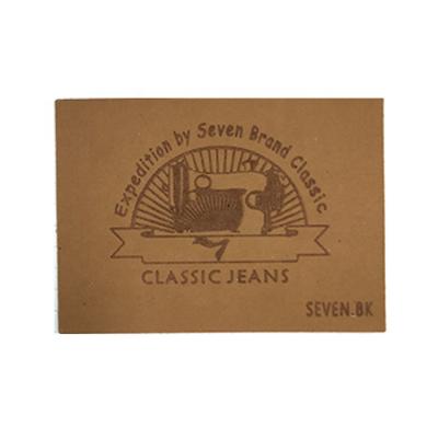 China Custom Washable Washable Hot Stamping Brand Jeans Clothing Clothes Leather Label for sale