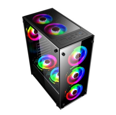 China With Tower Fan 2021 Hot Selling White/Black QDI Full Computer Hardware Game Case Computer Case for sale