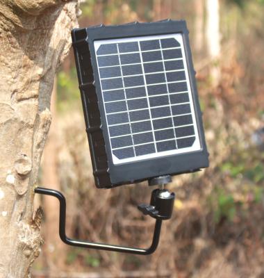 China Solar Panel with 8000 mAh Battery for Hunting Trail Camera Solar Charger with 5.5V Input 6V 9V 12V External Power Bank 135mmx145mm for sale