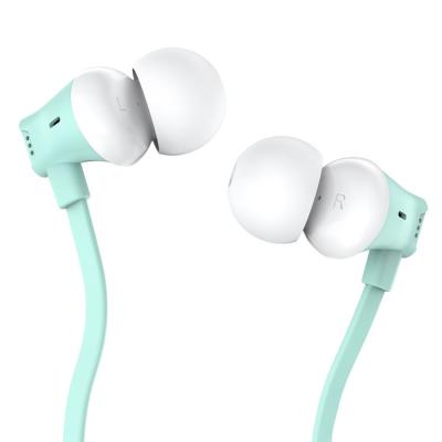 China HIGH FIDELITY Stereo Sound & Noise Isolating Wired In-Ear Headphones With HiFi Stereo Powerful Bass 3.5mm Interface Tangle Free Wired Earbuds Green Headphones for sale