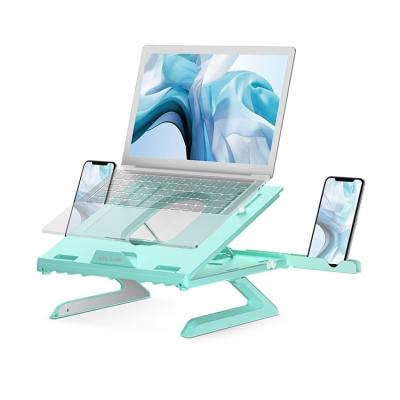 China High Quality ADJUSTABLE SIZE 9 EYE-LEVELS Laptop Stand with Built-in Foldable Legs and Phone Stand 9-Adjustable Height Laptop Riser for sale