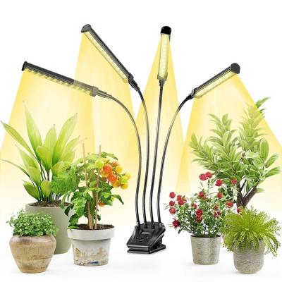 China Smart LCD Display Timer Grow Light for Indoor Plant, Full Spectrum LCD Lamp with Desk Clip, 0-24 Hours Timer, 4-Pack Black switch modes for sale