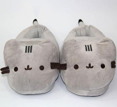 China Newcomers Children's Fat Cat Kids Comfort Plush Winter Cotton Warm Plush Home Slipper Stuffed Animal Toy for sale