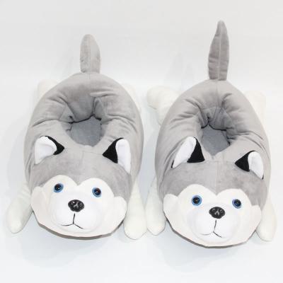 China House Husky Warm Plush Winter Comfort Cotton Anime Stuffed Animal Slipper Stuffed Animal Toy for sale