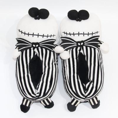 China 2021 Halloween Jack Skull Christmas Slippers Plush Winter Cotton Animal Slipper Warm Comfort Home Plush Slippers for sale