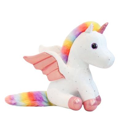 China Free Sample Stuffed Animals Unicorn Plush Kids Doll Toys Soft Stuffed Toy With Wings Sitting Stuffed Toys OEM LOGO for sale