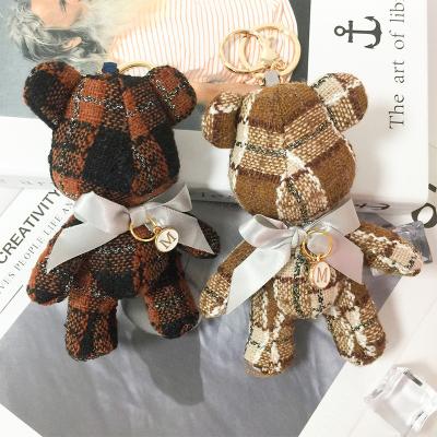 China Custom Made Promotion Stuff OEM ODM Bear and Rabbit Stuffed Plush Toy with Back Cute Dangling Key Chain for sale