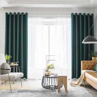 China High Quality Solid Color Polyester Blackout Living Room Blackout Bedroom Curtains Luxury Background Fabric Curtains For Windows for sale