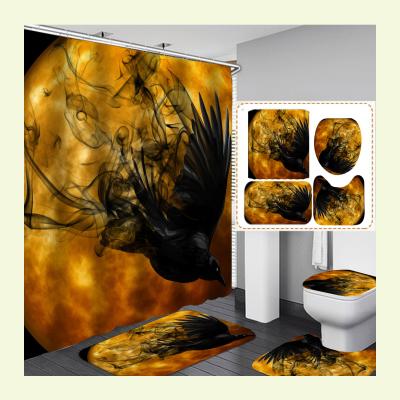 China Wholesale Fancy Animal Bird Hot Sale Viable In Stock Parrot Designers Custom Made With 12 Hooks Animal World Shower Curtains for sale