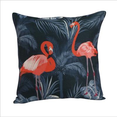 China Portable Hot Selling Red Cover Sofa Seat Decor Pillowcase High Quality Case Cover Pillow Case Flamingo Print Cushion Cover for sale