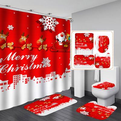 China Designer Viable Waterproof Wholesale Owl Woman African Christmas Penguin Kids Shower Curtain Sets With Hooks Shaoxing Kiss Starry Night for sale