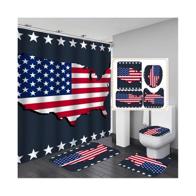 China Viable Factory Wholesale Hyundai Flag Grabbing Eagle Kid Shower Curtain Four-piece Set for sale