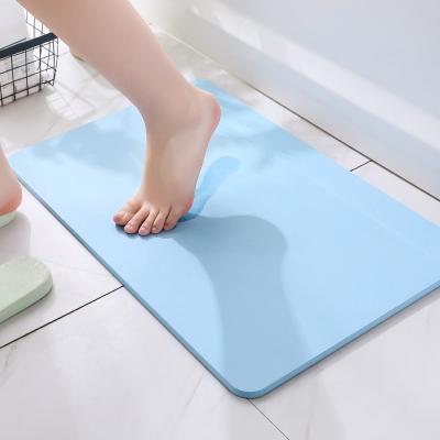 China 2022 New Fashion Solid Color Natural Diatomite Bathroom Bath Mat Anti Slip Shower Rug Viable Absorbent Mats for sale