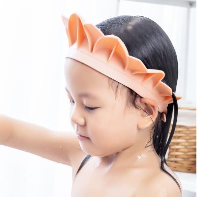 China Sustainable Adjustable Sunflower Shaped Bath Caps Waterproof Kids Baby Silicone Shampoo Cap Infant Shower Cap For Bathroom for sale