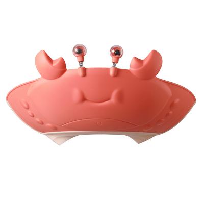 China Viable Cheap Price Cute Blue Crab Shaped Kids Adjustable Silicone Water Proof Bath Shampoo Hats Infant Shower Caps for sale