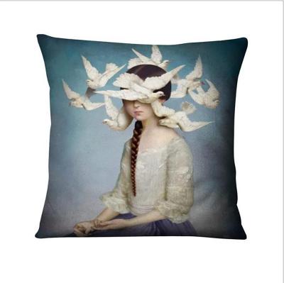 China Wholesale Portable Simple Cover Sofa Pillow Case Decorative 40*40 Character Cushion Cover Polyester Tile for sale