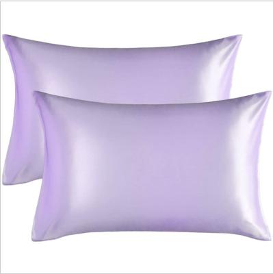 China 100% Polyester Wearable Satin Solid Color Good Quality Pillow Cushion Cover Silk Pillowcase for sale