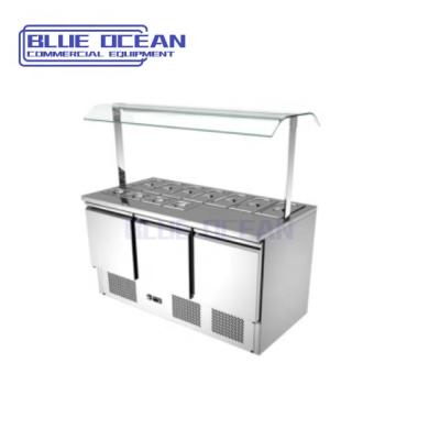 China Single-Temperature Workbench Fridge Salad Counter Containers Pizza Display Under Counter Fridge Freezer for sale