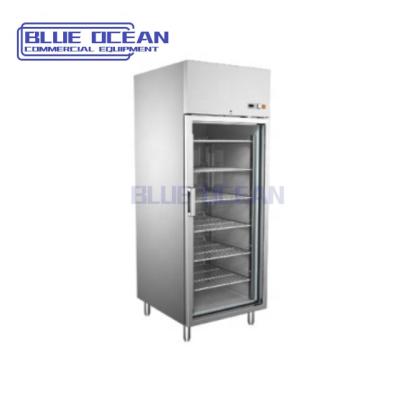 China Single-temperature Kitchen Refrigeration Restaurant Stainless Steel Display Glass Fridge Freezer for sale