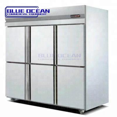 China Single-Temperature Commercial Six Door Rack Fridge Freezer Stainless Steel Equipment For Hotel Restaurant for sale