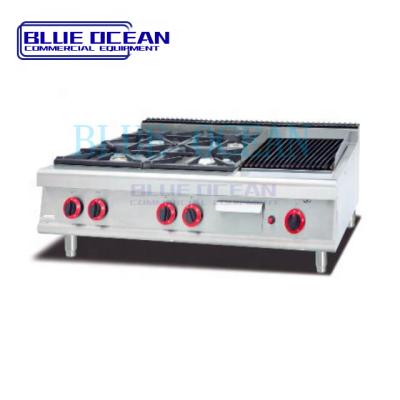 China KITCHEN KITCHEN EQUIPMENT + GAS Combo Counter Top Commercial 4 Burner Oven for sale