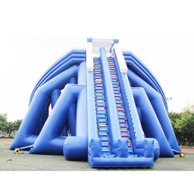 China Diapositiva inflable azul del castillo del PVC 0.55m m, diapositiva animosa gigante de centro de la familia en venta