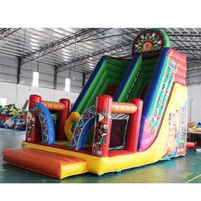 China Anti - Fade Inflatable Jumping Castle Water Slide PVC 0.55mm Fashion And Warm Design for sale