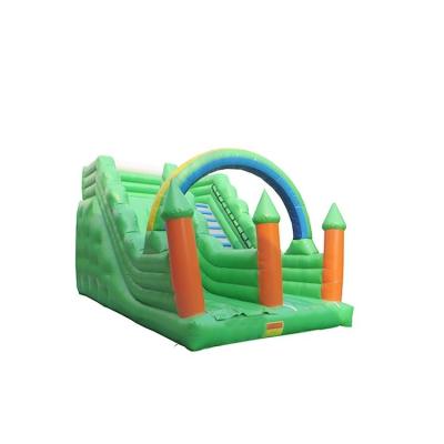 China Del castillo de la diapositiva impresión inflable verde de Digitaces por completo - para el patio al aire libre en venta