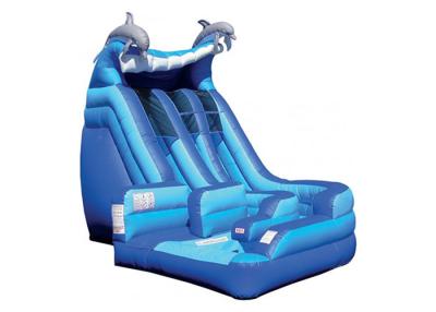 China Castillo de salto inflable de los niños antideslizantes, patio inflable gigante azul en venta