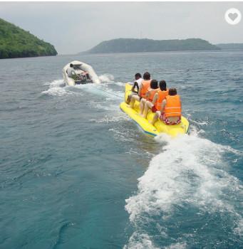 China Tirantez excelente del aire de plátano del impermeable del barco del juguete inflable del agua para 6 personas en venta