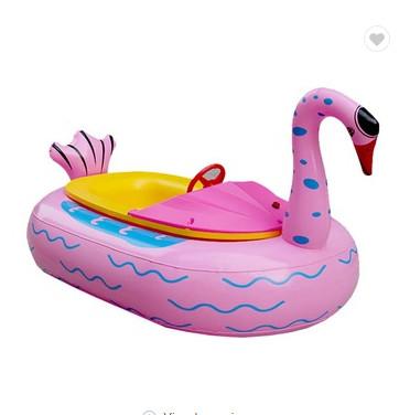 China Inflatable Swan Battery Powered Bumper Boats Non - Brush Motor For Kids for sale