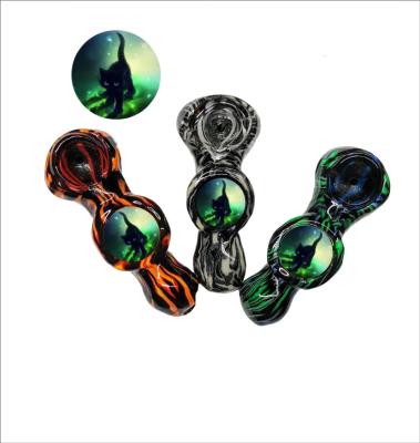 China This custom made tobacco pipe is a glass pipe with a clay shell. New arrival creative design glass smoking pipes glow in the dark tobacco glass smoking pipe for sale