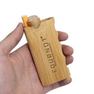 China The Accessories Dugout System Dugout Canoe Bamboo Wooden Smoking Case With Metal One-hitter Hitter Pipe Ceramic Hand One Cinnamon Smoking Accessories for sale