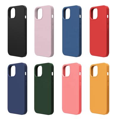 China 1:1 Shockproof Original Liquid Silicone Phone Case For iPhone 13 12 11 Mobile Phone Back Cover Case Shockproof Hard for sale