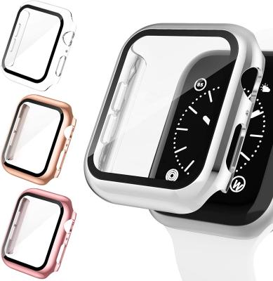 China Full Cover Edge to Sharpen Hard Case for New Apple Watch Series 6/SE/5/4 2021 Global Cover Device with Slim Tempered Glass for sale