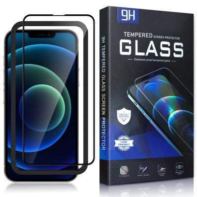 China 3d Anti-shatter Full Coverage Screen Protector For iPhone 13 Tempered Glass With Applicator Frame Custom Package for sale