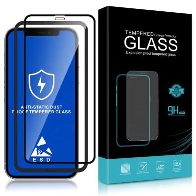 China Mobile Phone Free Sample 5D Fullglass Anti Dust Anti Static Tempered Glass For iPhone 11 12 Pro Max 1 Pack for sale