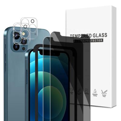 China Anti 4 Pack] Fingerprint Tempered Glass Privacy Screen Protector [and Tempered Glass Camera Lens Protector 9H Hardnesses For iPhone 12 11 pro max for sale