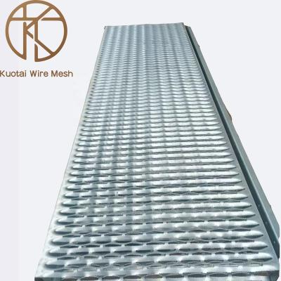 China Resistance Anti-Slip Hole Punched Metal Stair Treads 2.5mm Thickness Galvanized Serrated Perforated Walkway Skid Plate Non for sale