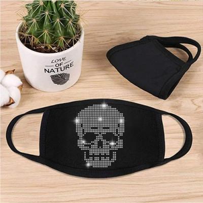 China Wholesale Custom Flatback Hotfix Bling Pattern Heat Iron On Rhinestone Transfer Design For Facemask for sale