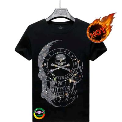 China Flatback Bling ab Crystal Iron on Skull Rhinestone Transfer Design for Apparel for sale