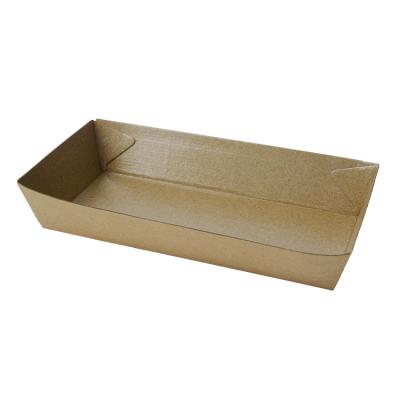 China Food Paper Food Serving Tray Classic Brown Disposable for sale