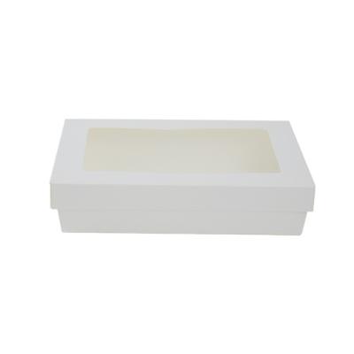 China 100% Compostable Disposable White Paper Lunch Box Eco Friendly Food Grade Salad Paper Box for sale